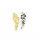 Sterling Silver or Vermeil Angel Wing with Texture Double Sided Charm
