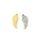 15mmx 5mm Sterling Silver or Vermeil Tiny Angel Wing Charm or Mini Dainty