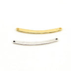 Sterling Silver or Vermeil Curved Bar Connector Charm with 2 Hole