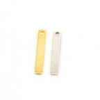 Sterling Silver or Vermeil Flat Bar Charm Pendant with Hole
