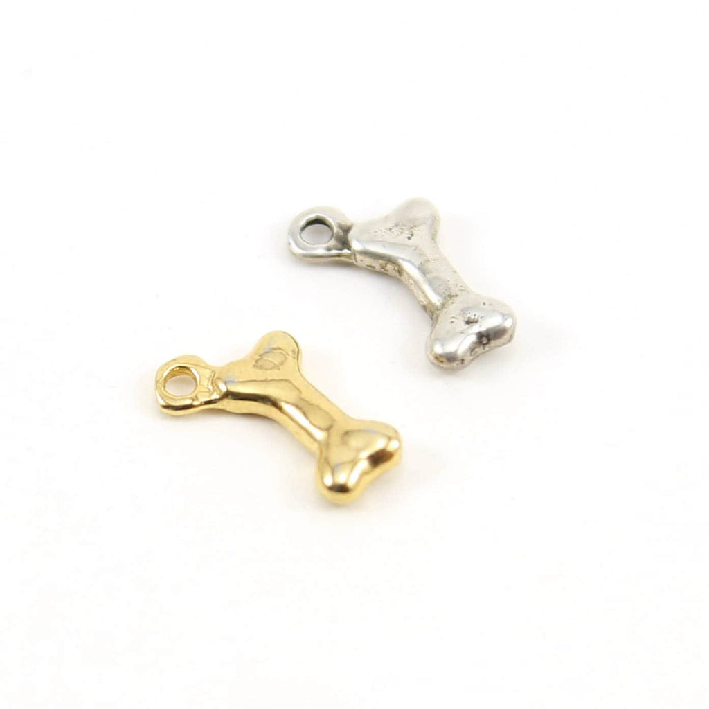 Sterling Silver or Vermeil Mini Dog Bone Charm in or Dog Lover Animal Pendant