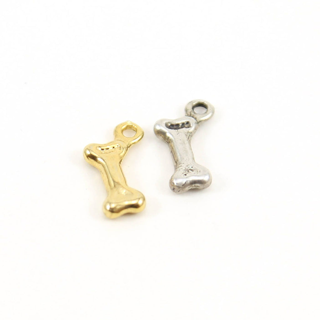 Sterling Silver or Vermeil Mini Dog Bone Charm in or Dog Lover Animal Pendant
