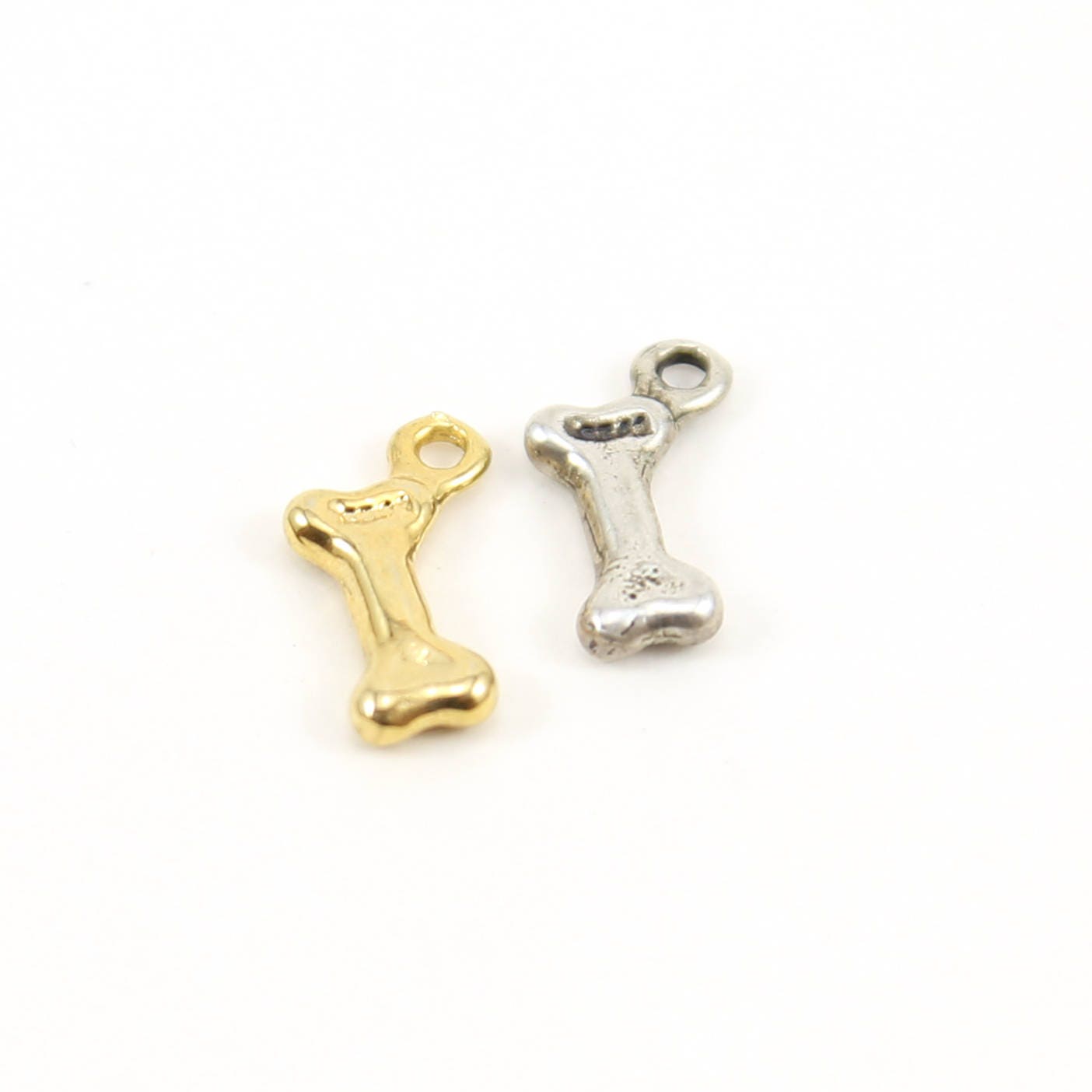 Sterling Silver or Vermeil Mini Dog Bone Charm in or Dog Lover Animal Pendant