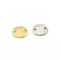 Sterling Silver or Vermeil Double Hole Textured Hammered Circle Connector