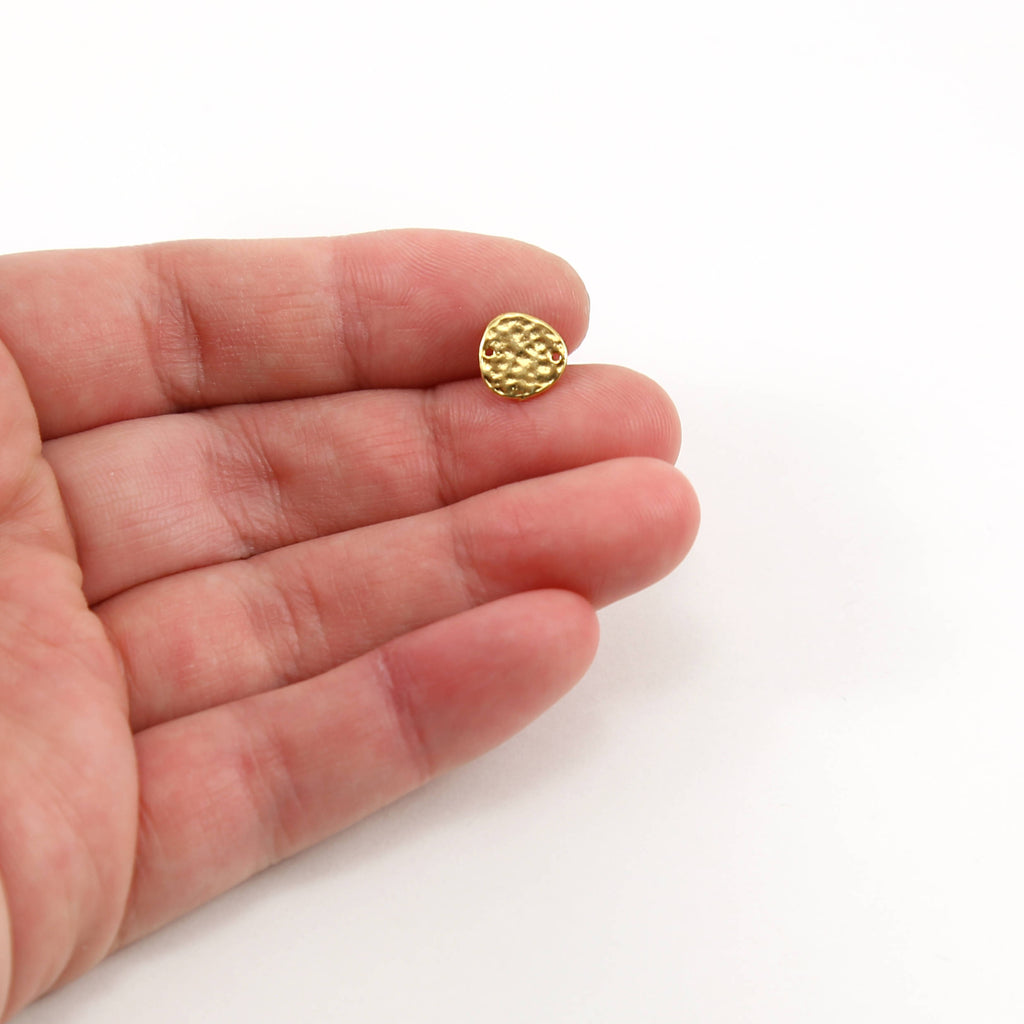 9mmx8mm Sterling Silver or Vermeil Textured Oblong Nugget Raw Shaped Circle