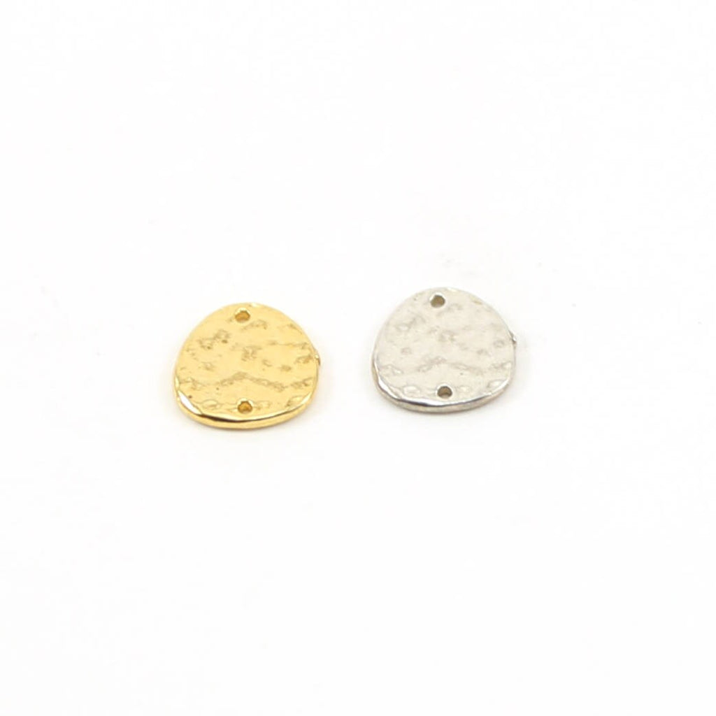 9mmx8mm Sterling Silver or Vermeil Textured Oblong Nugget Raw Shaped Circle