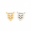 14mmx9mm Sterling Silver or Vermeil Three Layered Triangle Point Connector