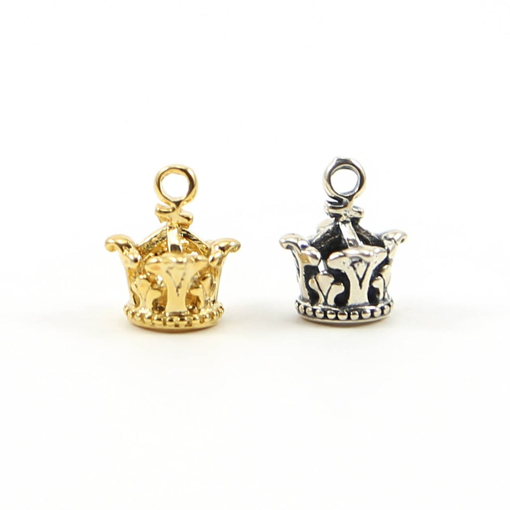 Sterling Silver or Vermeil Realistic 3D Queen Princess Crown Royal Charm