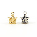 Sterling Silver or Vermeil Realistic 3D Queen Princess Crown Royal Charm