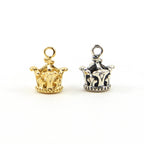 Sterling Silver or Vermeil Realistic 3D Queen Princess Crown Royal Charm