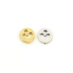 9mmx8mm Sterling Silver or Vermeil Oval Heart Silhouette Cut Out Charm