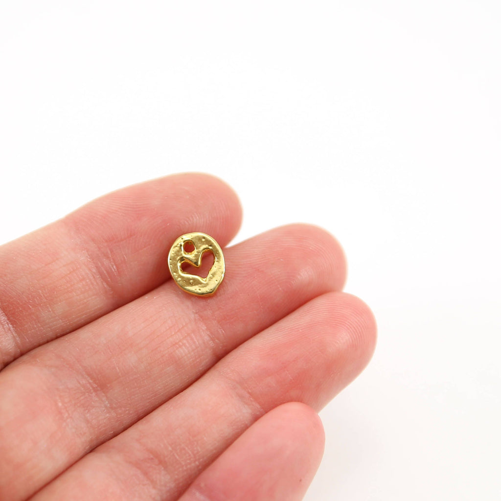 9mmx8mm Sterling Silver or Vermeil Oval Heart Silhouette Cut Out Charm