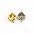 10mmx8mm Sterling Silver or Vermeil Tiny Heart Raised on Larger Heart Charm
