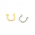 Sterling Silver or Vermeil Detailed Horseshoe Connector Horse Lover Charm Good
