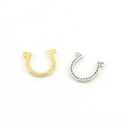 Sterling Silver or Vermeil Detailed Horseshoe Connector Horse Lover Charm Good