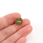 Sterling Silver or Vermeil Karma Stamped Round 10mm Circle Disk Charm