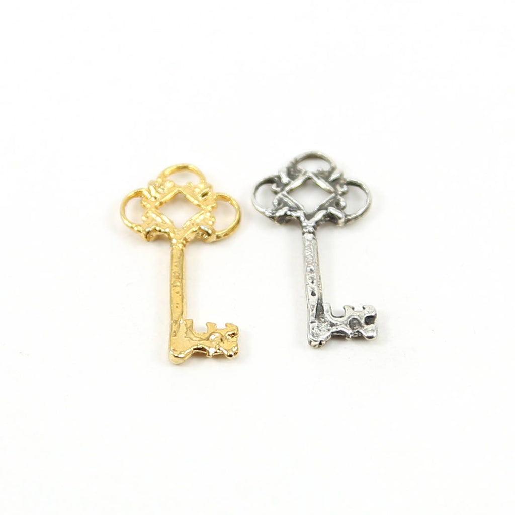 Sterling Silver or Vermeil Victorian Fancy Skeleton Key in or Key Pendant