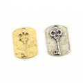 Sterling Silver or Vermeil Large Victorian Key Dog Dag Charm Pendant