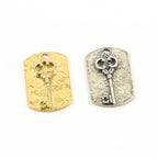 Sterling Silver or Vermeil Large Victorian Key Dog Dag Charm Pendant
