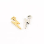 11mmx4mm Sterling Silver or Vermeil Tiny Lightning Bolt Charm (2pc)