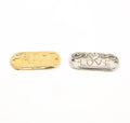25mmx12mm Sterling Silver or Vermeil Organic Love Engraved Oval Connector