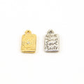 Sterling Silver or Vermeil Love Mind Soul Body Yoga Mantra Engraved Tag Charm