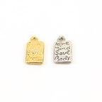 Sterling Silver or Vermeil Love Mind Soul Body Yoga Mantra Engraved Tag Charm
