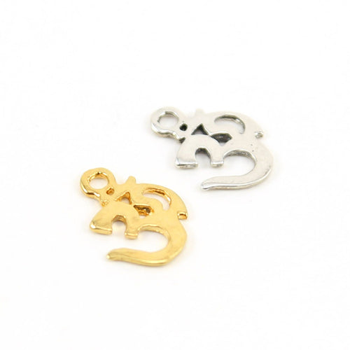 14mmx10mm Sterling Silver or Vermeil Small Om Buddha Mantra Yoga Charm Flat