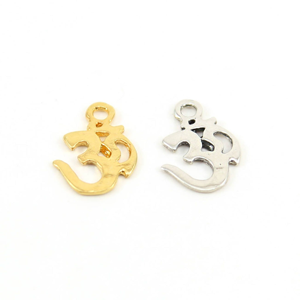 14mmx10mm Sterling Silver or Vermeil Small Om Buddha Mantra Yoga Charm Flat
