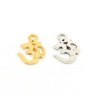 14mmx10mm Sterling Silver or Vermeil Small Om Buddha Mantra Yoga Charm Flat