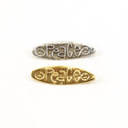 32mmx10mm Sterling Silver or Vermeil Organic Natural Peace Saying with Peace
