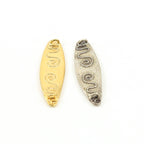 32mmx10mm Sterling Silver or Vermeil Organic Natural Peace Saying with Peace