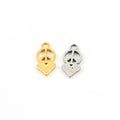 Sterling Silver or Vermeil Peace with Heart Layered Charm Pendant Love