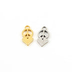 Sterling Silver or Vermeil Peace with Heart Layered Charm Pendant Love