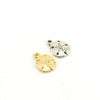 10mmx6mm Sterling Silver or Vermeil Tiny Small Sand Dollar Ocean Nautical