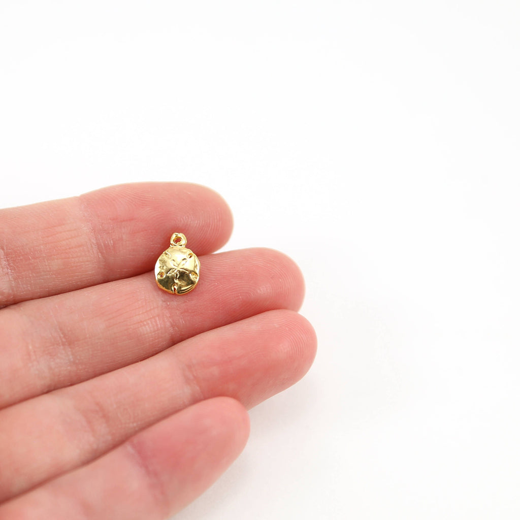 10mmx6mm Sterling Silver or Vermeil Tiny Small Sand Dollar Ocean Nautical