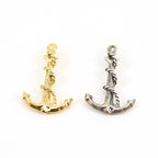 Sterling Silver or Vermeil Large Anchor Nautical Ocean Charm with Rope