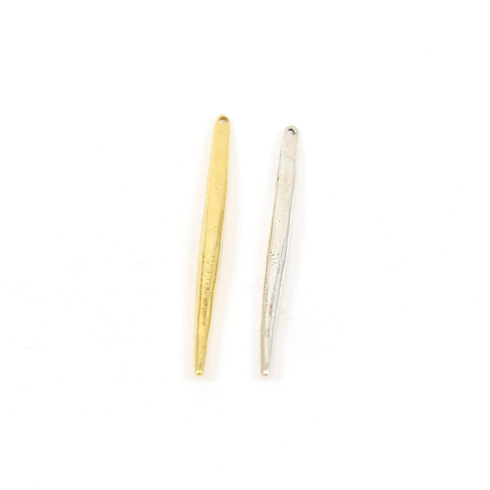 42mmx4mm Sterling Silver or Vermeil Long Spike Point Dagger Charm Pendant