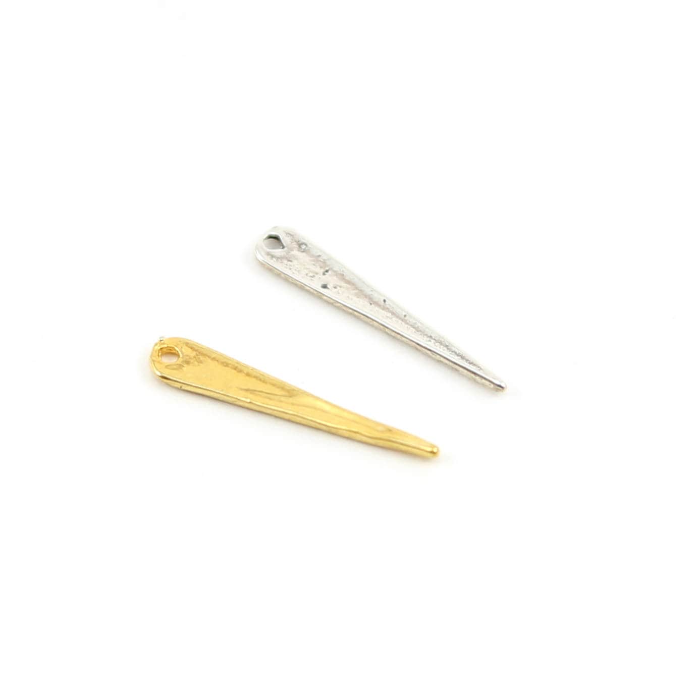 17mmx3mm Sterling Silver or Vermeil Rounded Dainty Point Spike Charm