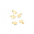14K Gold Filled 5 Tiny 4mm Stamping Circle Tags Round Small Dangle Charm (5pc)