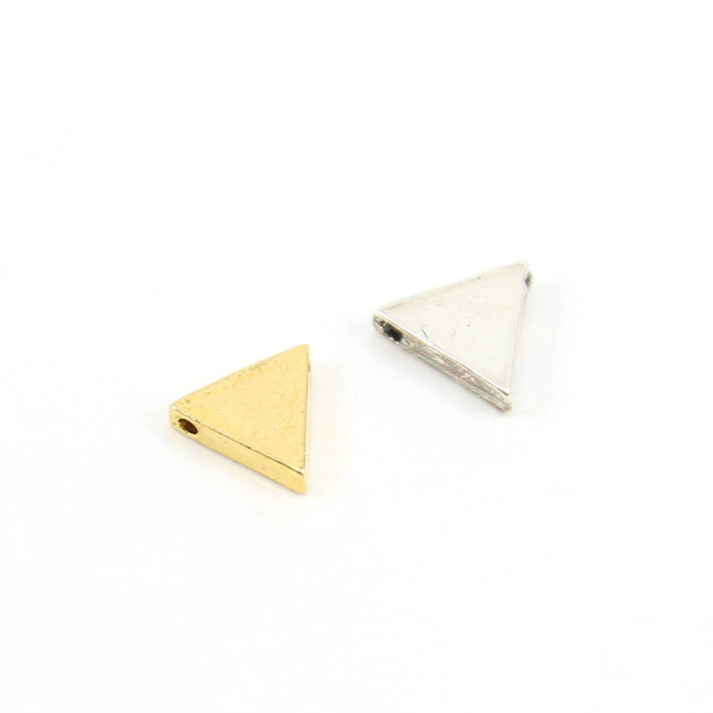 Sterling Silver or Vermeil Thick Triangle Bead Connector Piece for Necklace