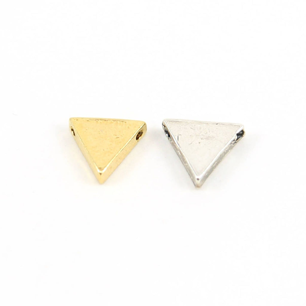 Sterling Silver or Vermeil Thick Triangle Bead Connector Piece for Necklace