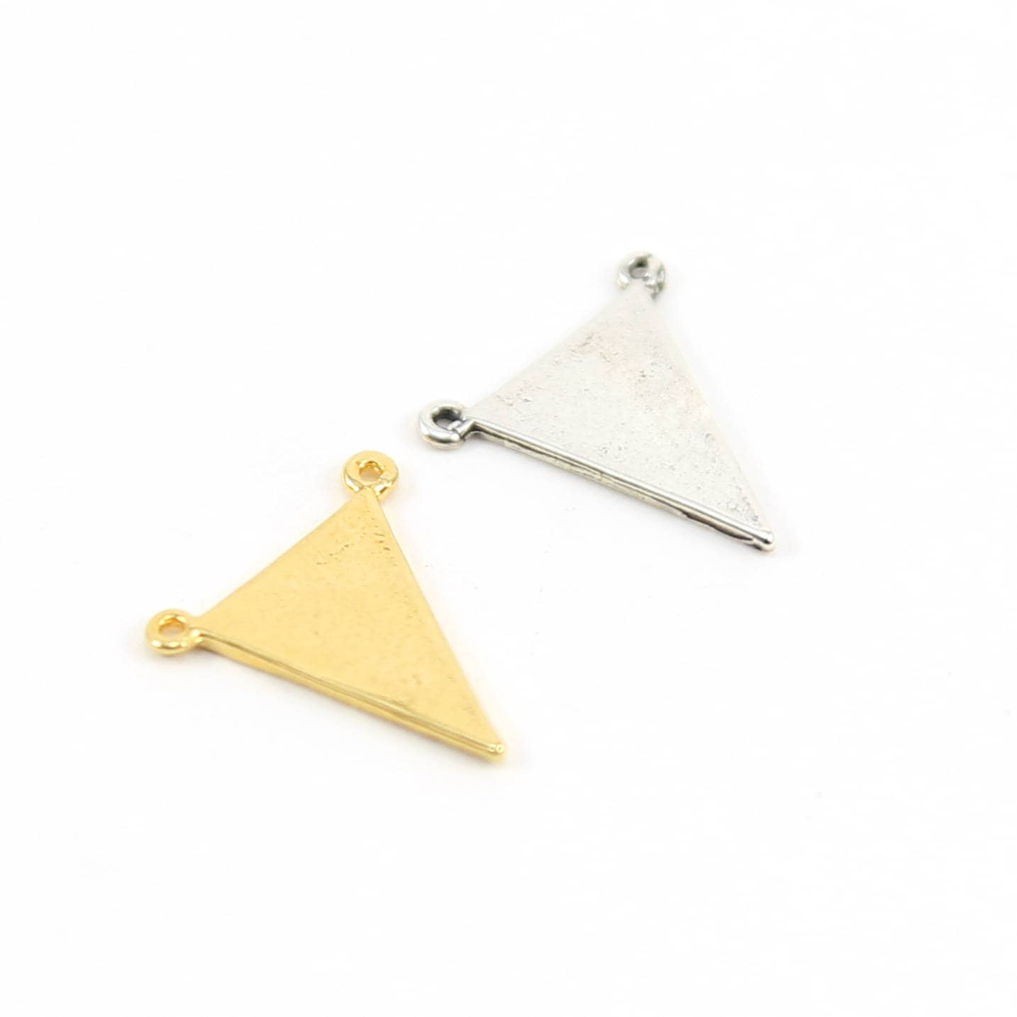 15mmx13mm Sterling Silver or Vermeil Flat Triangle Flag Connector Charm