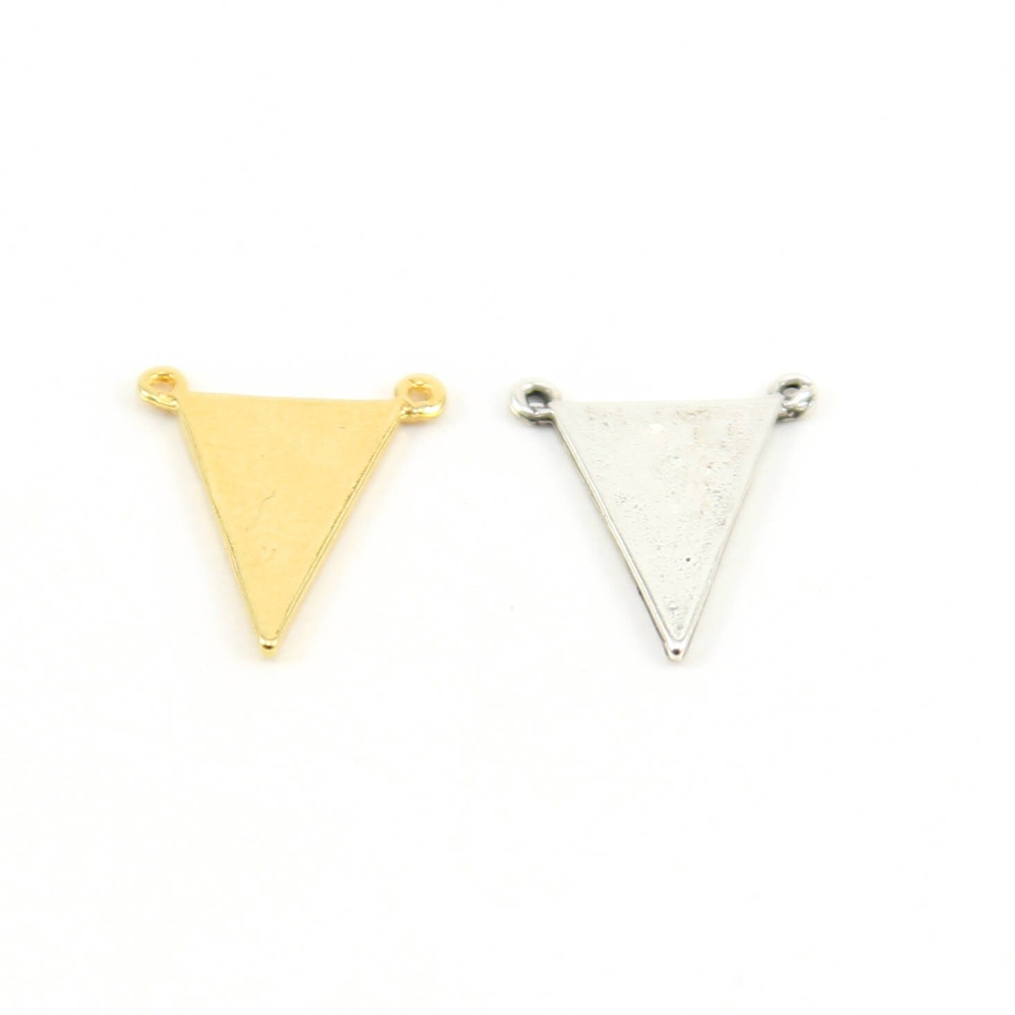 15mmx13mm Sterling Silver or Vermeil Flat Triangle Flag Connector Charm
