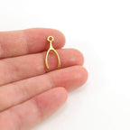 19mmx9mm Sterling Silver or Vermeil Narrow Wishbone Luck Charm Lucky