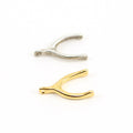 10mmx17mm Sterling Silver or Vermeil Wide Wishbone Luck Lucky Charm