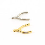 10mmx17mm Sterling Silver or Vermeil Wide Wishbone Luck Lucky Charm