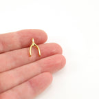 10mmx17mm Sterling Silver or Vermeil Wide Wishbone Luck Lucky Charm