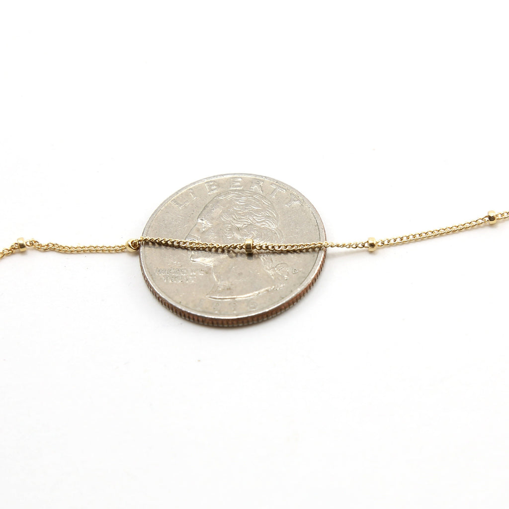 Sterling Silver or 14K Gold Filled Dainty Satellite Chain – Sold by the Foot