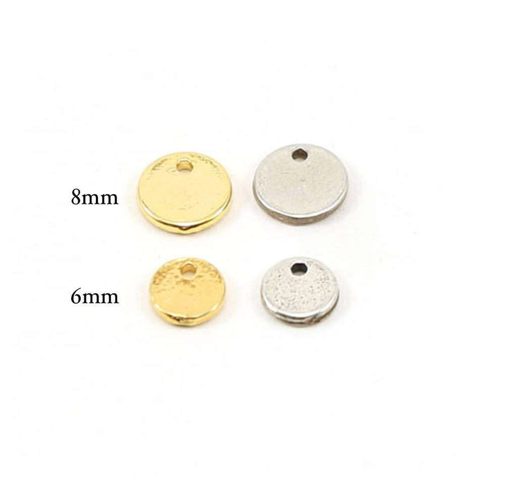 Sterling Silver or Vermeil Small Round Stamping Disc 2 Sizes 8mm or 6mm